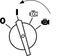 Startschalter in die Stellung EIN drehen