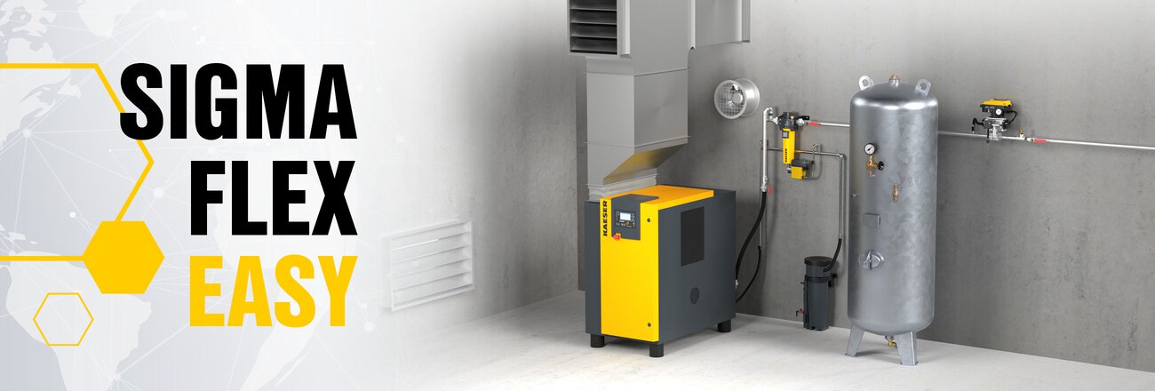 SIGMA FLEX EASY Druckluft as a Service – gemieteter Kompressor mit Komplettpaket aus Ausstattung, Wartung und Betreuung.