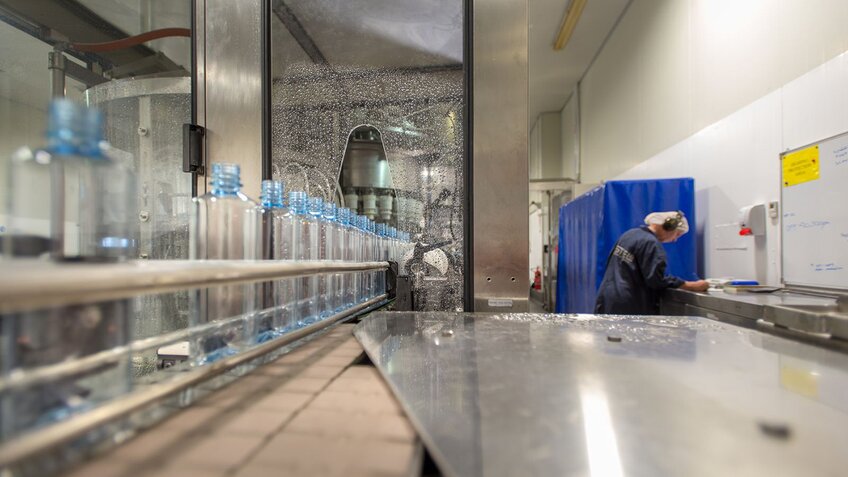 Compressed air is used to power the machines which fill the bottles with E’stel’s premium alkaline water.