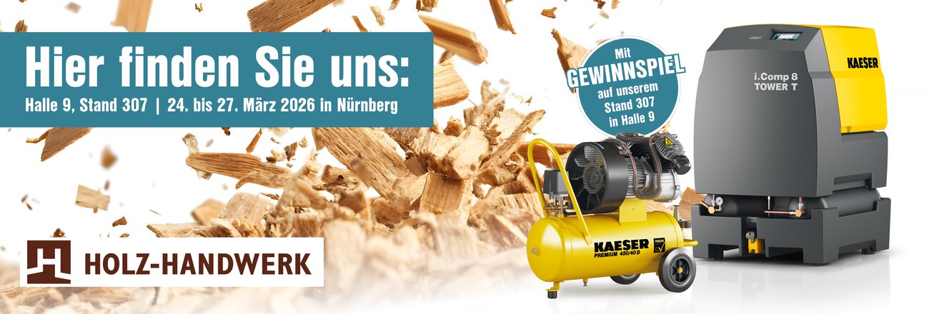 Besuchen Sie KAESER KOMPRESSOREN bei der Holz-Handwerk 2026