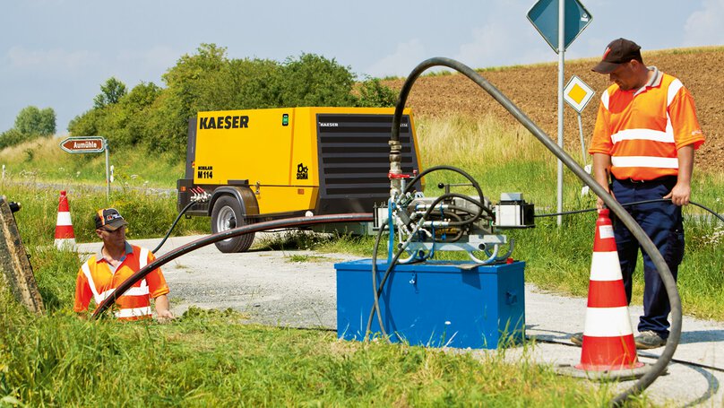 MOBILAIR-Kompressoren für Glasfasereinblasung