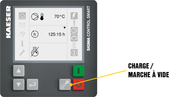 Bouton CHARGE/MARCHE À VIDE