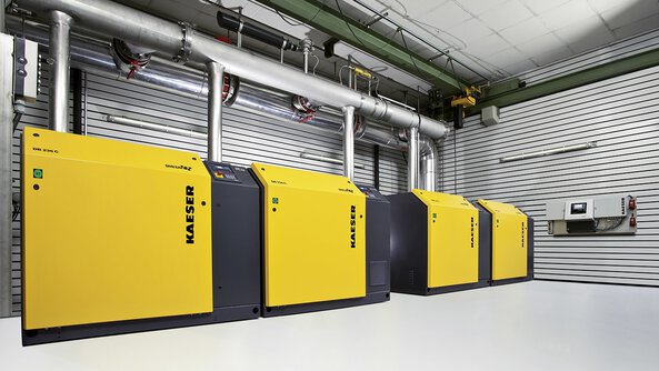 Rotary lobe blower station at the Manching wastewater treatment plant.