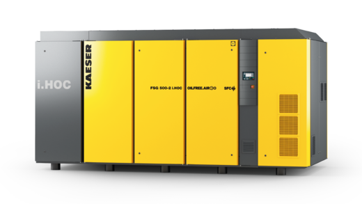 FSD oil-free compression rotary screw compressor with integrated rotation dryer (flow rate: 14 to 51 m³/min; pressure: 5 to 10 bar)