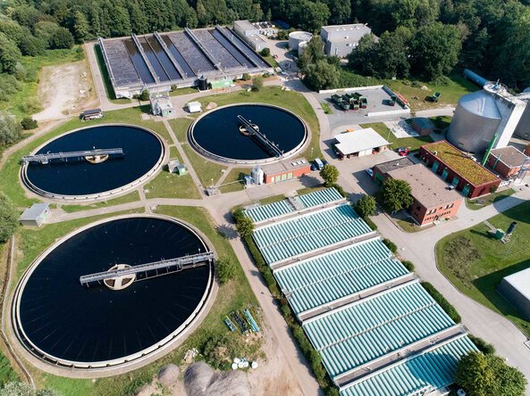 The wastewater treatment plant at Lüneburg.