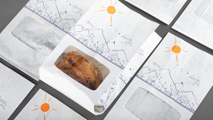 Kompostierbare NatureFlex™-Verpackung B.Life Gaia, hergestellt mit KAESER-Drucklufttechnik.