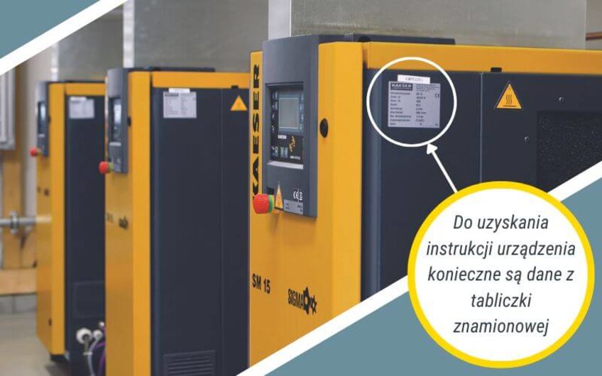 Instrukcja obsługi kompresora - tabliczka znamionowa