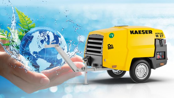 MOBILAIR M 27 PE portable rotary screw compressor from KAESER KOMPRESSOREN