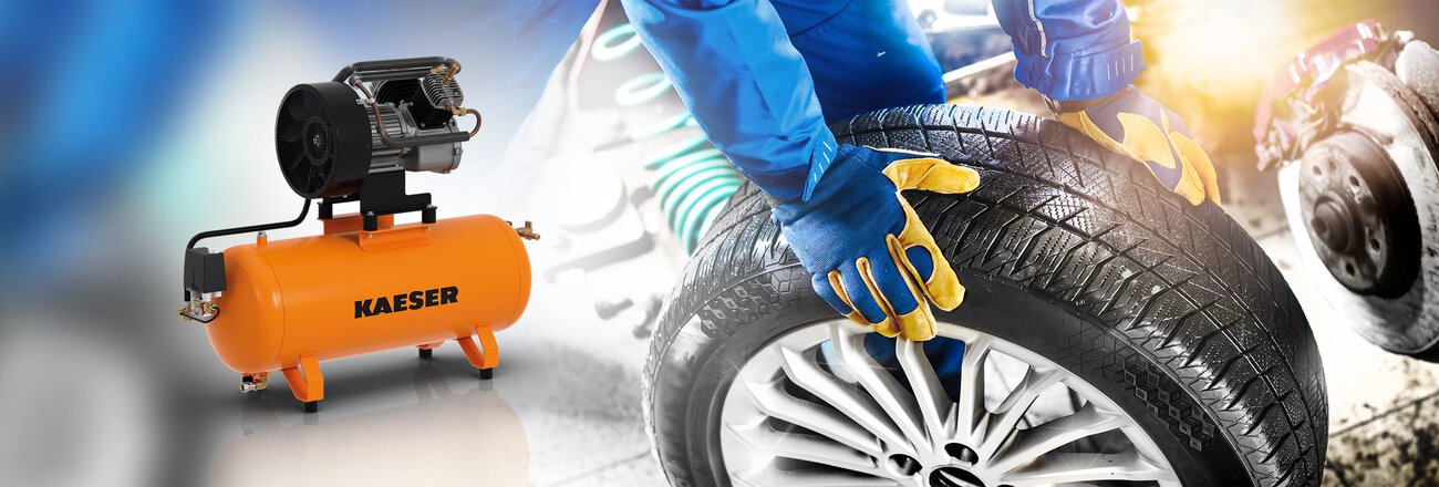 KAESER compressors for the workshop – in action assisting tyre changes