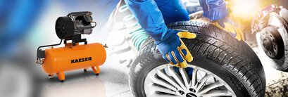 KAESER compressors for the workshop – in action assisting tyre changes